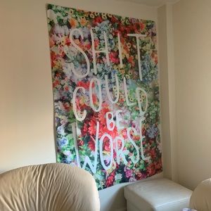 “Shit could be worse” floral tapestry
